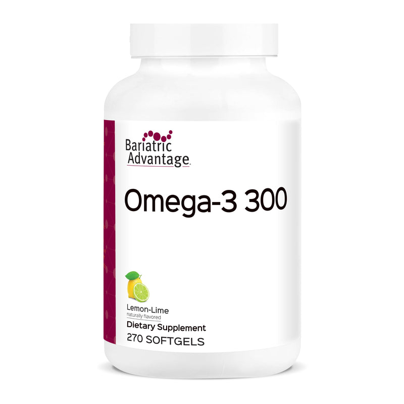 Bariatric Advantage Omega-3 300, Lemon Lime, 270 Softgels | Omega-3 300 EPA DHA, Concentrated Fatty Acids from Sustainably Sourced Cold Water Fish, Fish Oil Capsules