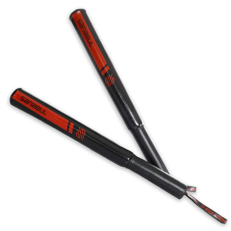 Sanabul Essential Striking Sticks for Boxing MMA Martial Arts Coaching Training Sticks 1 Pair Black/Red Standard