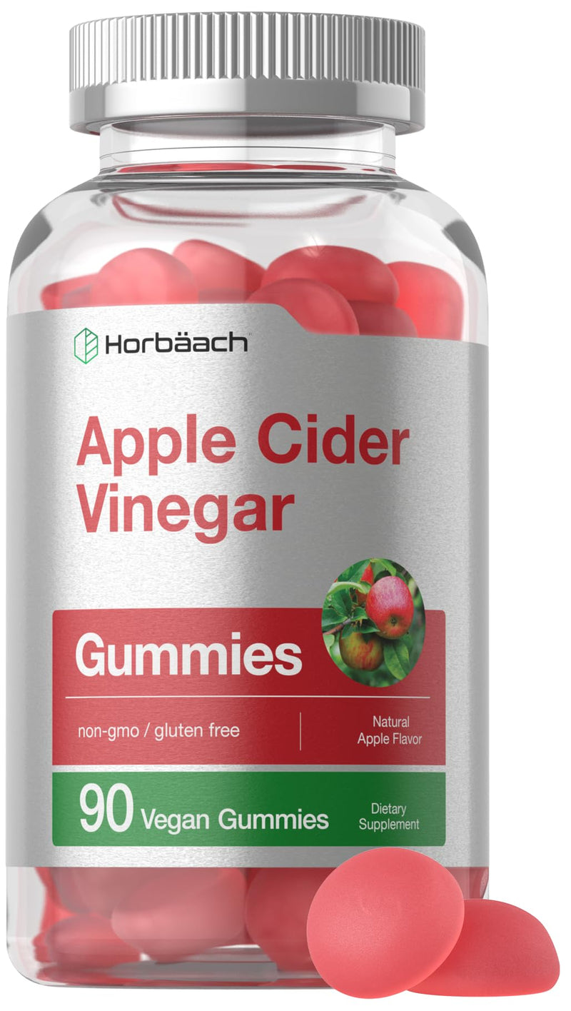 Vegan Apple Cider Vinegar Gummies | 90 Count | ACV Supplement | Natural Apple Flavor | Non-GMO, Gluten Free Gummies for Adults | by Horbaach - BeesActive Australia