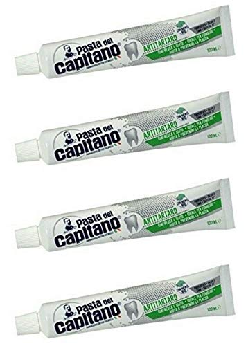 Pasta del Capitano Antitartaro Toothpaste 100ml 3.53oz, Pack of 4