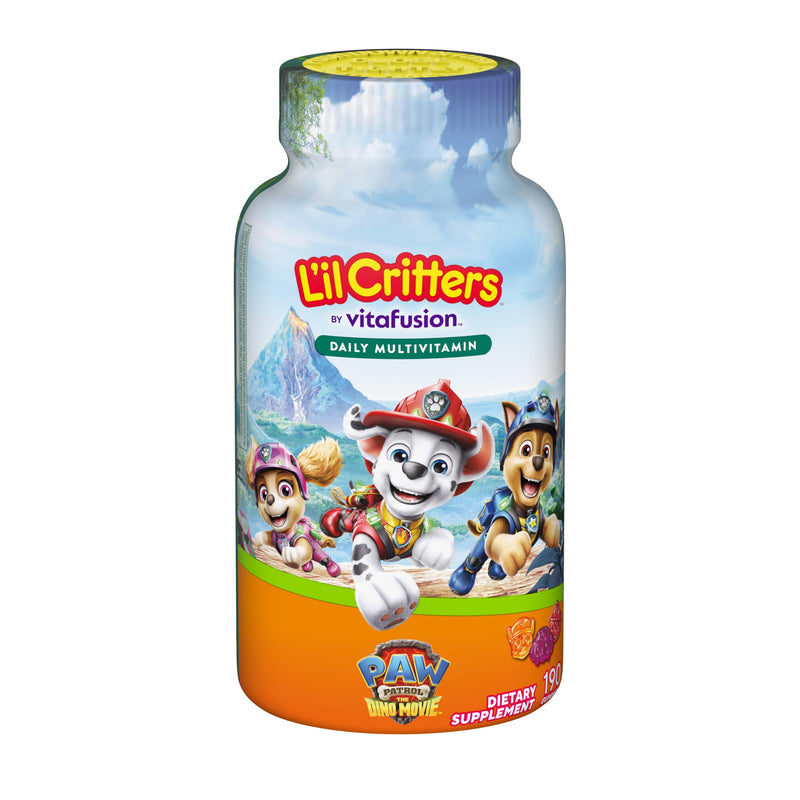 Lil Critters Nickelodeon Paw Patrol Kids Multivitamin Gummies | 190 Count | Gummy with Vitamin A B C D E | Fruit Flavors | 11 Essential Nutrients | Gluten and Dairy Free Children's Daily Supplement 190 Count (Pack of 1)