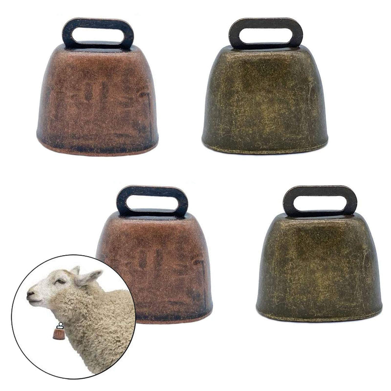 FAFAHOUSE 4 Pack Small Brass Bell,Cow Horse Sheep Grazing Copper Bells,Cattle Farm Animal Loud Bronze Bell,Pet Anti-Theft Accessories Bell - BeesActive Australia