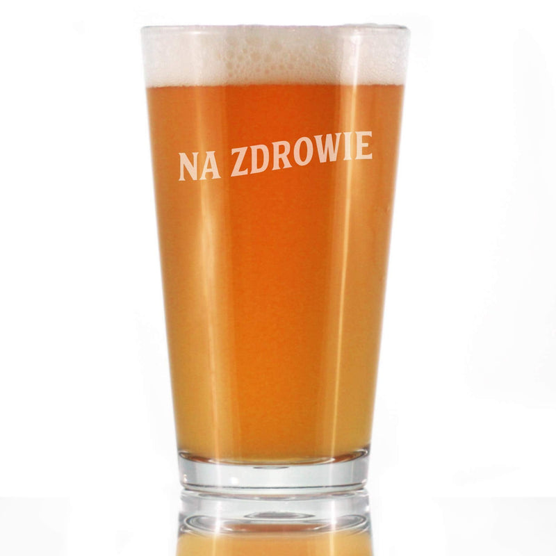 Na Zdrowie - Polish Cheers - Pint Glass for Beer - Cute Poland Themed Gifts or Party Decor for Women and Men - 16 Oz - BeesActive Australia
