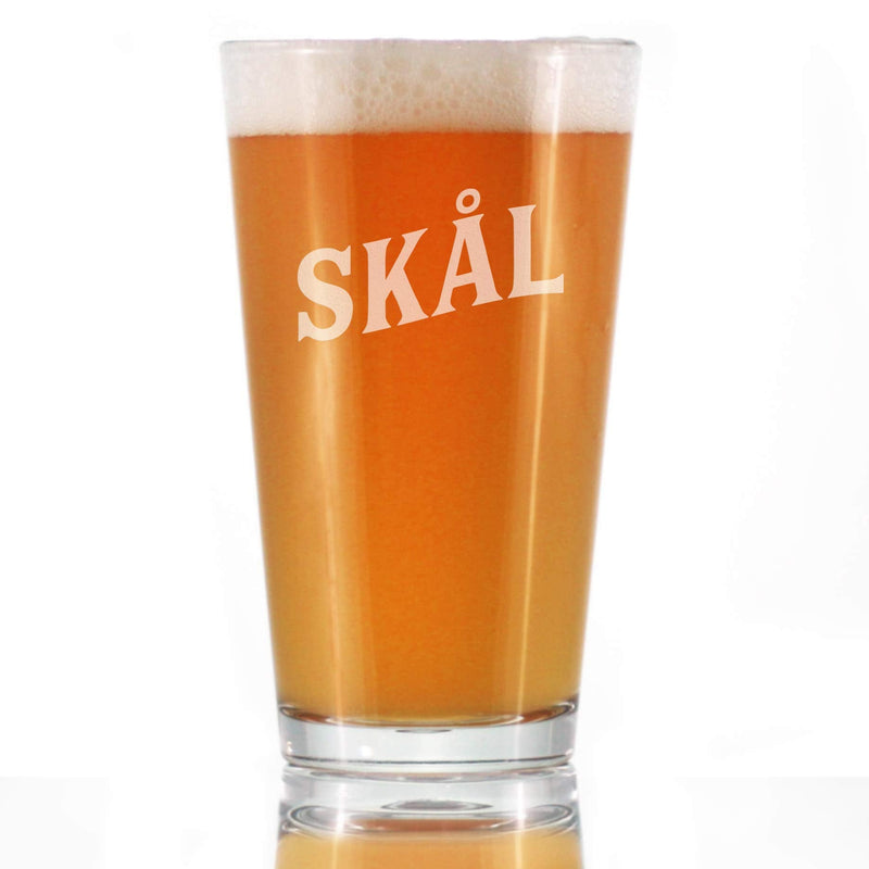 Skal - Norwegian Cheers - Pint Glass for Beer - Cute Sweden and Norway Themed Gifts or Party Decor for Women - 16 Oz - BeesActive Australia