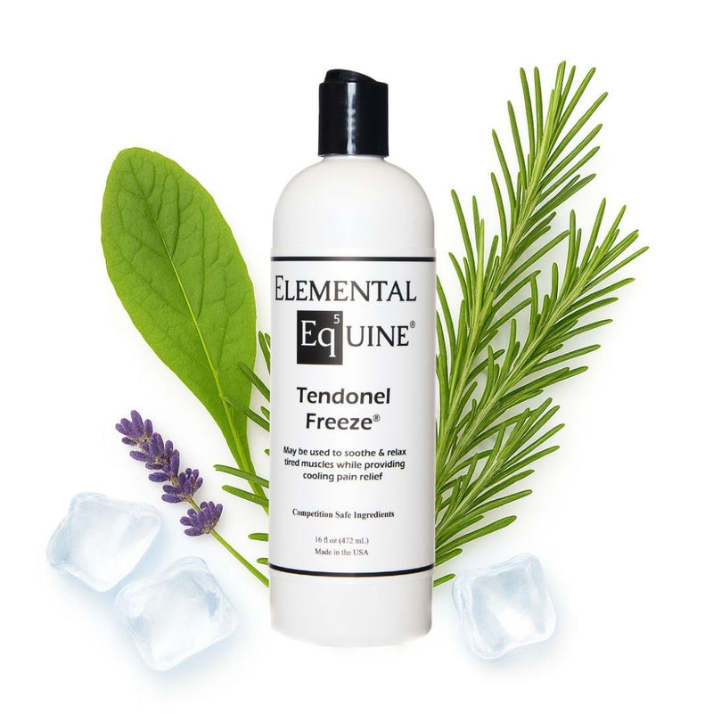 Elemental Equine Tendonel Freeze 16oz Liniment Rub for Horses - Soothe and Relax Tired Muscles While Providing Cooling Relief and Reduced Stiffness