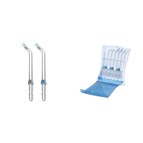 Waterpik Water Flosser Tips Storage Case with 6 Count Replacement Tips, Convenient, Hygienic and Sturdy Storage Case and Waterpik Plaque Seeker Tip, PS-100E, 2 ct