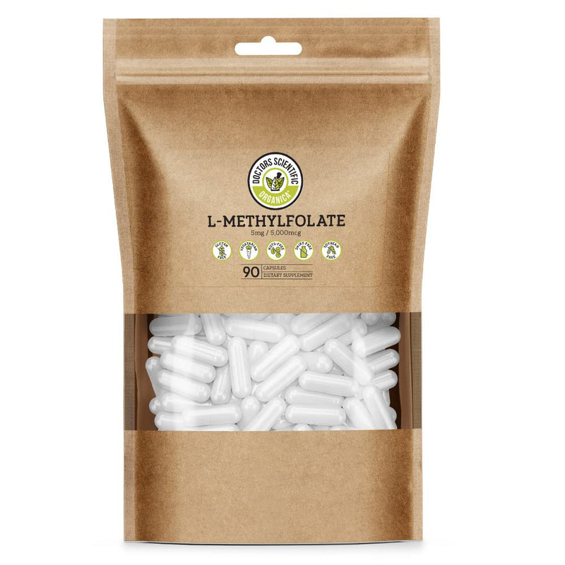 DSO L Methylfolate 5mg (5 MTHF Supplement) - 90 Vegan Capsules (5 mg) - Active L Methyl Folate Supplement for Homocysteine Control - Folic Acid Vitamin - Eco-Friendly Packaging 5 mg