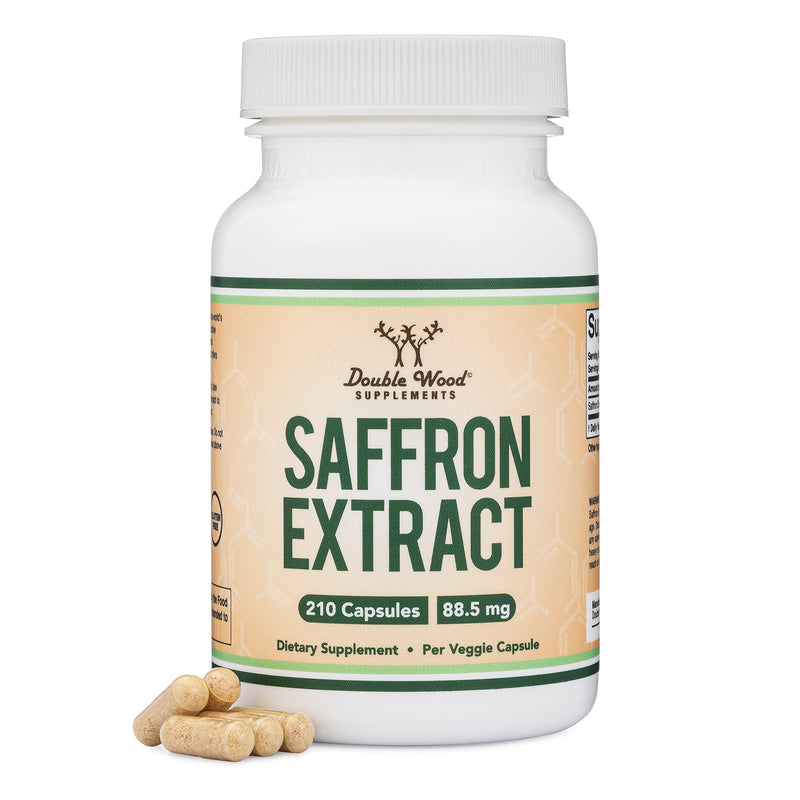 Saffron Supplement for Focus - Saffron Extract 88.5mg Vegan Capsules (210 Count) Minor Appetite Suppressant for Healthy Weight Management (Supports Eye, Retina, and Lens Health) by Double Wood - BeesActive Australia