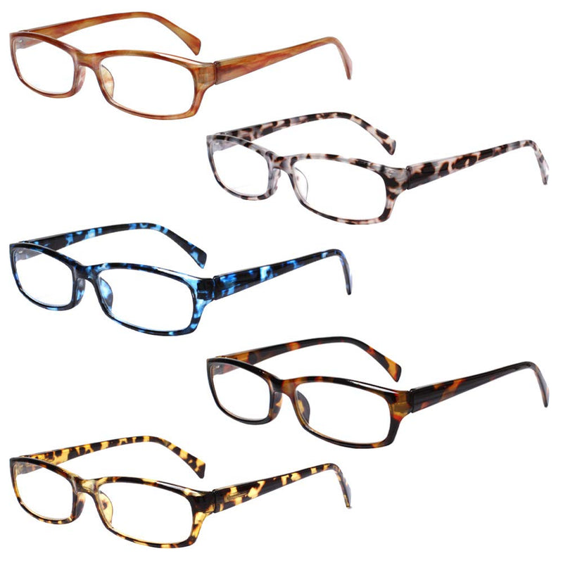 Henotin 5-Pack Reading Glasses Blue Light Blocking Anti Eyestrain Computer Reading Glasses for Women and Men Readers 5 Pack Mix Color 2.5 Diopters - BeesActive Australia
