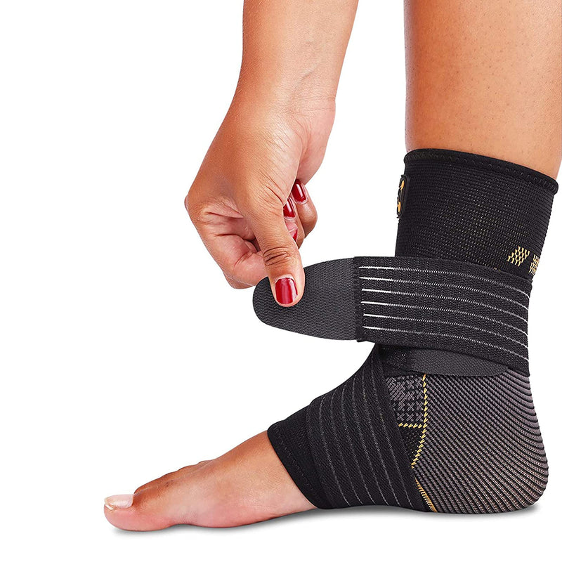 CopperJoint Compression Ankle Brace for Women Support, Durable Design Foot and Ankle Support for Women & Men Ideal to Support for Sports, Running, Comfortable Fit, Breathable Material - Large - BeesActive Australia