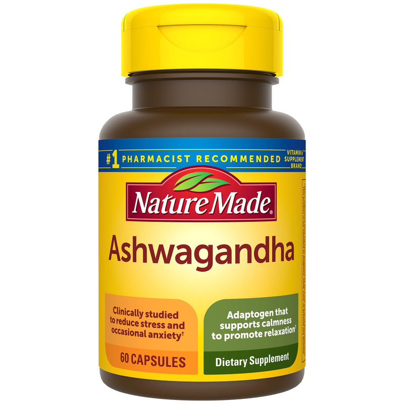 Nature Made Ashwagandha Capsules 125mg for Stress Support, 60 Capsules, 60 Day Supply 60 Count (Pack of 1)
