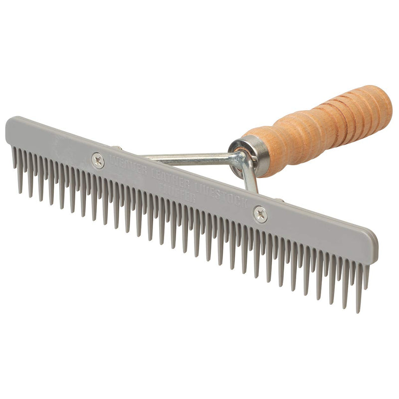 Weaver Livestock Fluffer Comb with Wood Handle and Replaceable Plastic Blade, Gray, 69-6051-GY - BeesActive Australia
