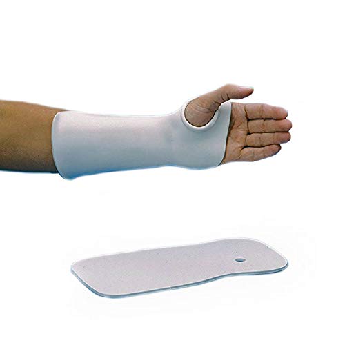 Rolyan Thumb Hole Wrist Cock-Up Splint, Polyflex II - Solid 1/8" (3.2mm), Large 3/PK, PreCut Splint, Thermoplastic Material, Promotes Recovery, Controls Ulnar & Radial Deviation, Wrist Support