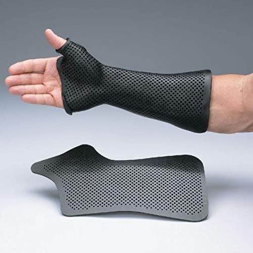 Rolyan Wrist and Thumb Spica Splint. Pre-cuts Plus Version, Polyform 1/8" (3.2mm) White with Partial 2% Perforation, Medium 3/PK