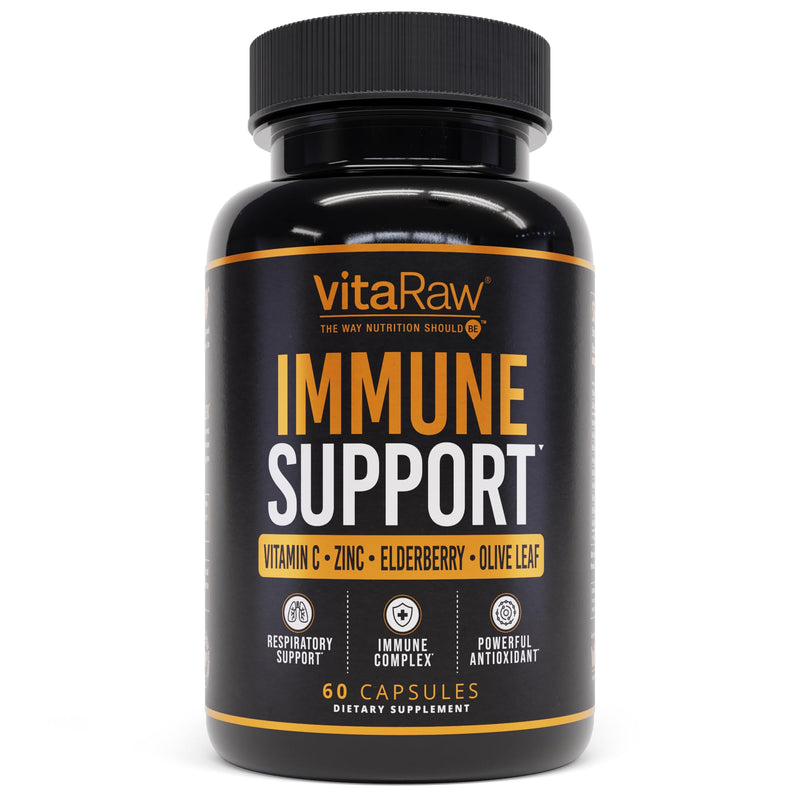 VitaRaw Immune Support Vitamins - Elderberry with Zinc, Vitamin C, and Garlic for Adults - Sambucus Black Elderberry Capsules & Echinacea Immunity Renewal Complex