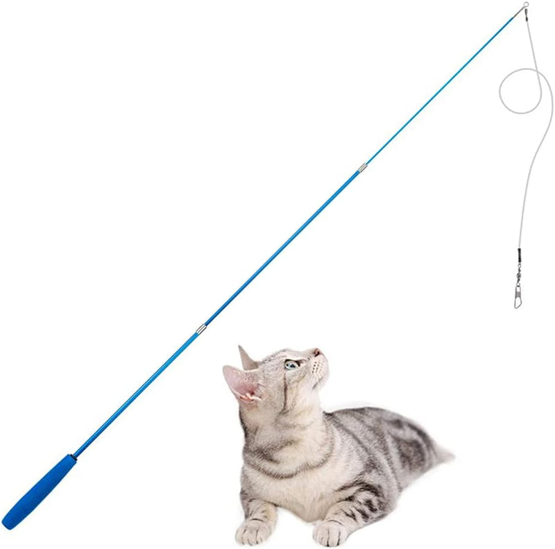 Retractable Cat Wand, Interactive Catcher Teaser Cat Toy 3-Section Teaser Cat Wand Fishing Pole Toy Exerciser for Cat and Kitten (Not Include Replacement) - BeesActive Australia