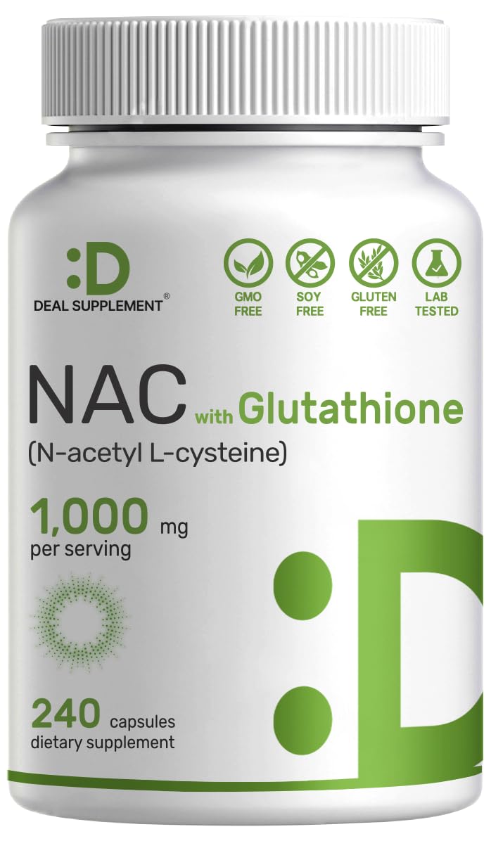 NAC Supplement 1,000mg Per Serving | 240 Capsules, N-Acetyl Cysteine with Glutathione 50mg – Antioxidant Support for Immune Health, Lung, & Liver Function - BeesActive Australia