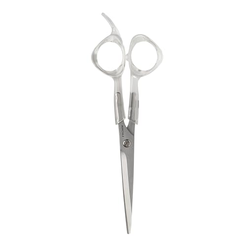 Fromm Professional Venture 5.75" Easy Hair Cutting & Trimming Shears in Clear & Matte Silver Japanese Steel Scissors with Beveled Blade Microserrated Edge for New Salon Stylist & DIY Home Use 5.75” shear