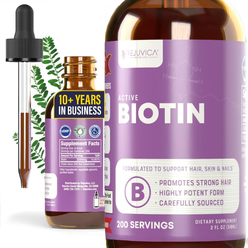 Biotin - Liquid Biotin Supplement - Support Hair, Skin and Nails - 5000mcg. 1