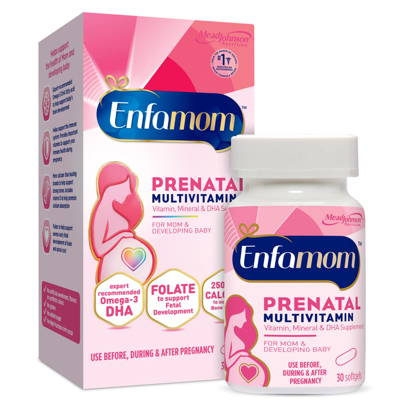 Enfamom Prenatal Vitamin Supplement for Pregnant and Lactating Women from Enfamil, 30 Softgels, Omega-3 DHA + Folate + Calcium