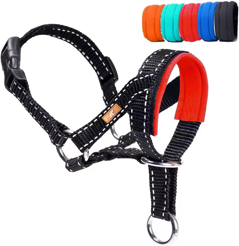 Dog Head Collar, Head Collar with Reflective Strap to Stop Pulling for Small Medium and Large Dogs, Adjustable (M, Red) - BeesActive Australia