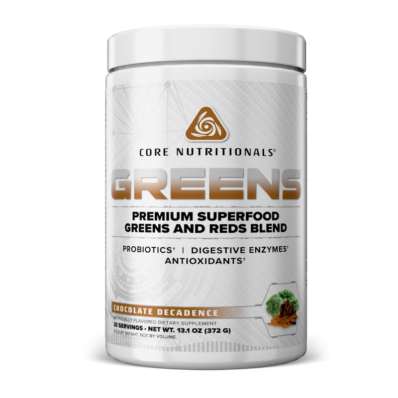 Core Nutritionals Greens, Digestive Support, Chocolate Decadence, 30 Serv. | Daily Wellness Support, Reds & Greens Superfood Blend, 5 Billion CFU Probiotics, Digestive Enzymes, Antioxidants