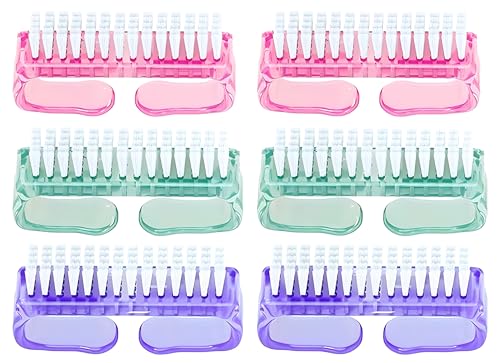 Nail Scrub Brushes, 6-Pack Oversized Grip for Home & Travel 6 Count (Pack of 1)