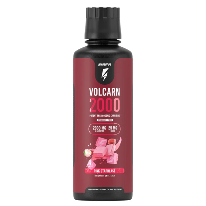 InnoSupps Volcarn 2000 - L-CARNITINE Advanced Energy Liquid | ATP Enhancer with GBEEC | Boosts Energy, Enhances Focus, Caffeine Free, No Artificial Sweeteners | 32 Servings (Pink Starblast) Pink Starblast