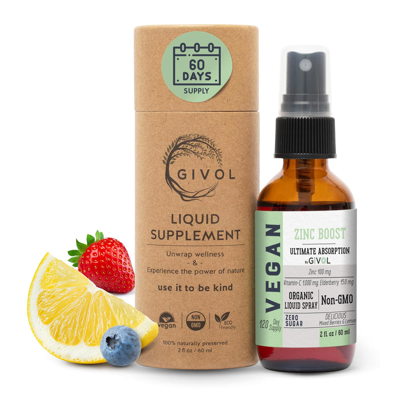 Organic ZINC Boost Mist 100 g (Extra Strength) - Sugar Free with Vit C and Elderberry Extract - Vegan Liquid Spray for Kids and Adults - Easy Absorption - Non-GMO - (60 ml) 60 Days Supply a) Zinc Boost - BeesActive Australia