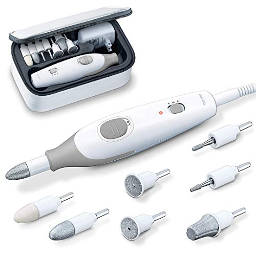 Beurer MP32 Electric Nail Drill with 7 Attachments, Manicure/Pedicure Set with 2-Speed Levels & Dual Rotation for Salon-Quality Nail Care at Home, Including Storage Case MP32 - 7 piece Set