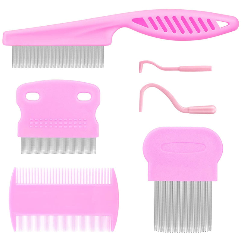 Cat Comb Dog Comb Fine Tooth Comb Pet Comb Grooming Set For Grooming And Removing Dandruff Flakes Remove Float Hair Tear Marks (pink) pink - BeesActive Australia
