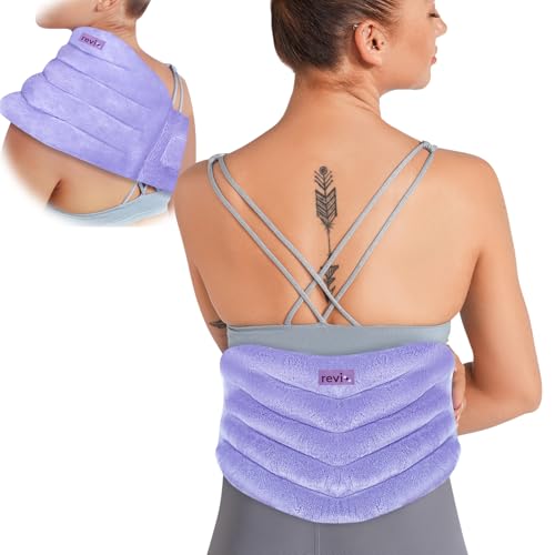 REVIX Microwave Heating Pad for Back with Moist Heat, Extra Large Microwavable Heated Wrap for Lumbar, Waist, Stomach, Shoulder and Neck Hot or Cold Pack, Reusable, Portable Orchid