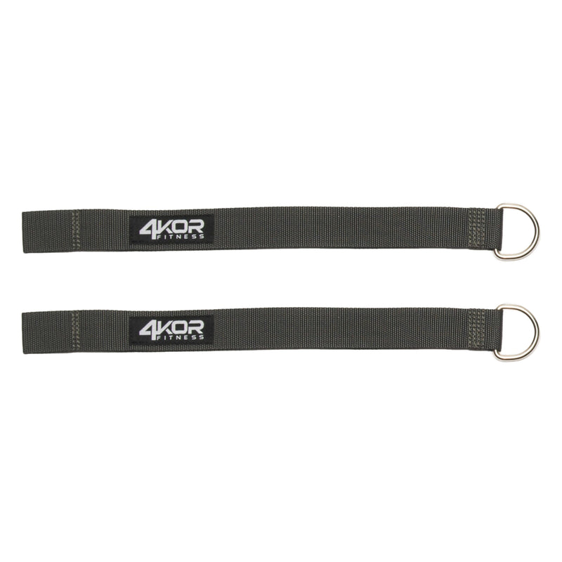 Squat Rack Straps - Heavy Duty Power Rack Straps Compatible with 4KOR Shoulder Exercise Cords - One Pair of Squat Rack Straps with Metal D-Rings - 4KOR Fitness Grey Power Rack Straps (1 pair) - BeesActive Australia