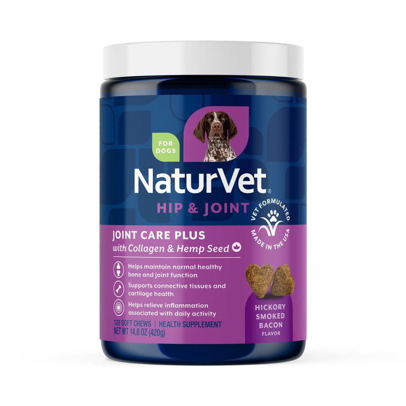 NaturVet Hemp Advanced Joint Health Dog Supplement Soft Chews –Helps Support Joint Health in Dogs – Includes Hemp Seed, Collagen, Glucosamine, MSM, Chondroitin, Omegas – 120 Ct. 120 Soft Chews natural