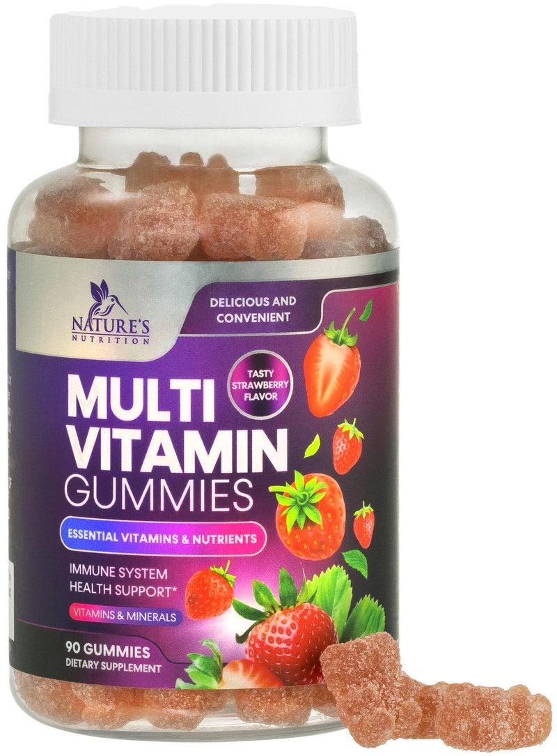 Multivitamin Gummies for Adults - Daily Adult Multivitamins Gummy with Vitamins A, C, D, B12 for Women & Men, Immune Support Gummy Multivitamins Supplement, Adult Multi VIT Vitamin - 90 Gummies 90 Count (Pack of 1)