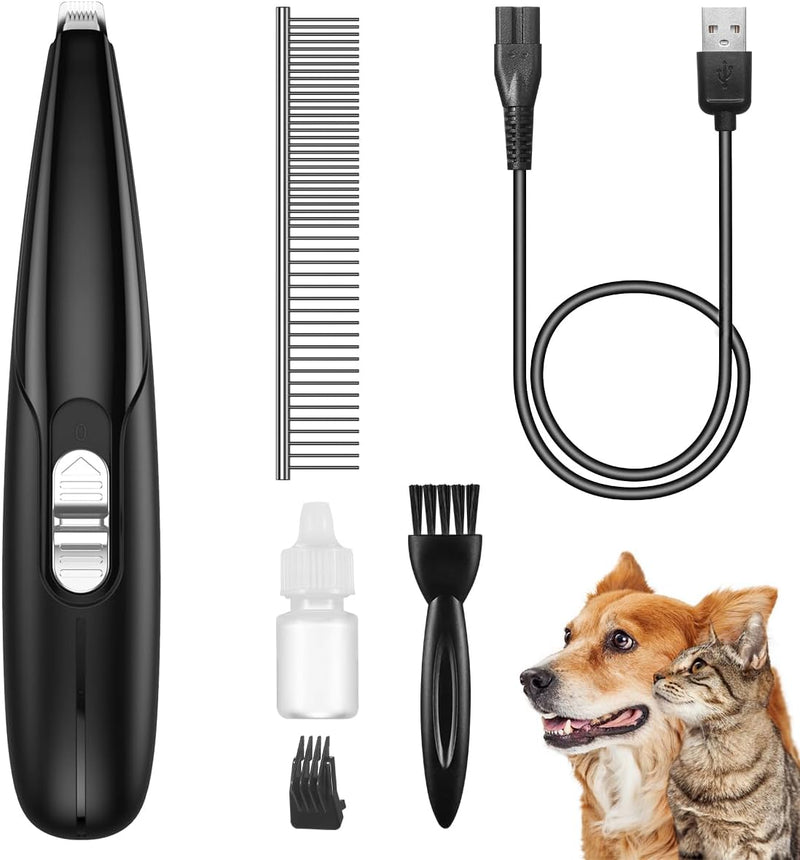 Dog Clippers, Cordless Cat and Small Dogs Clipper, Low Noise Electric Pet Trimmer, Dog Grooming Clippers for Trimming Dog's Hair Around Paws, Eyes, Ears, Face, Rump Black - BeesActive Australia