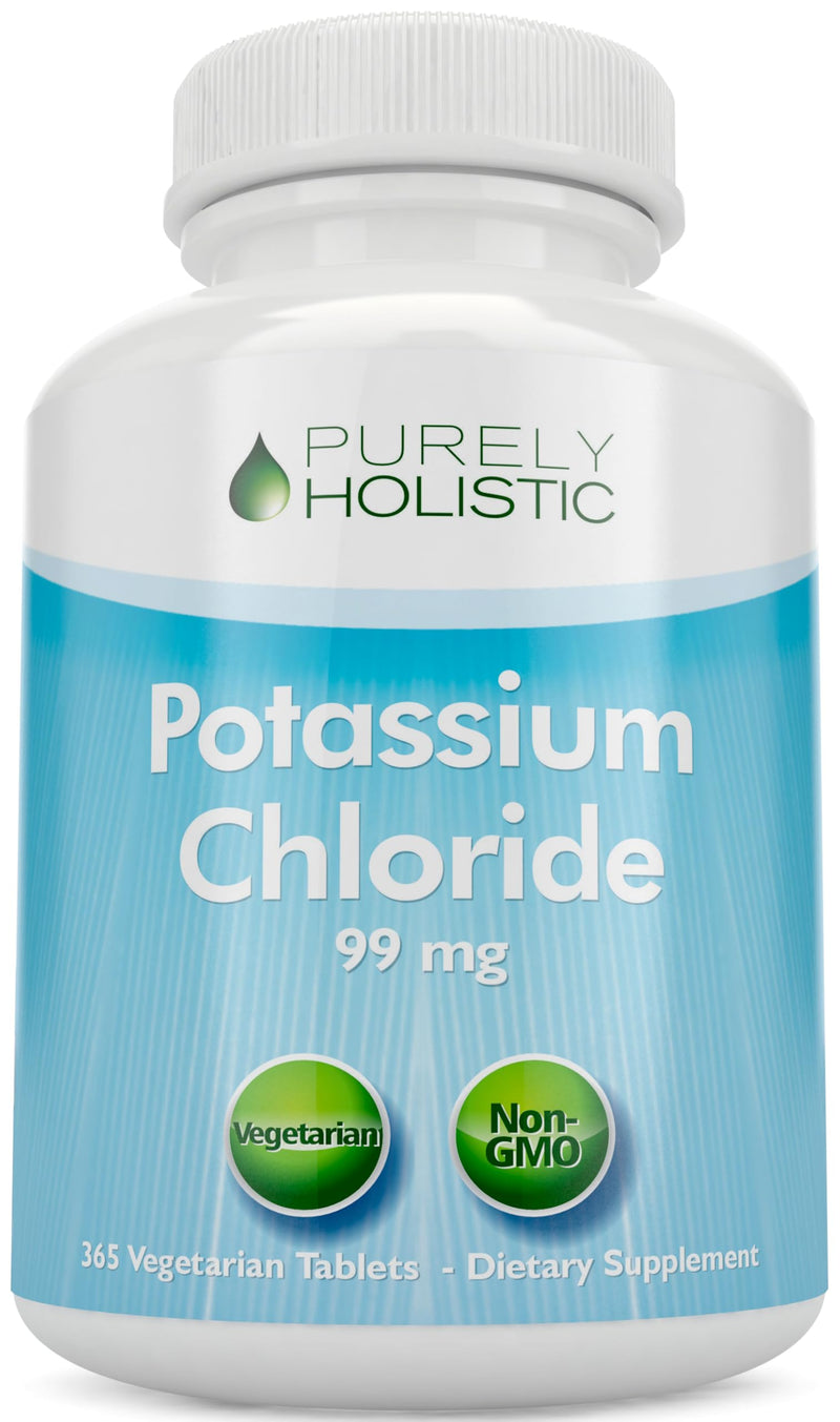 Potassium Chloride 365 Tablets 1 Year Supply - Potassium Supplement 99mg Tablets - Supports Healthy Blood Pressure & Muscle Function - Vegetarian and Non GMO - BeesActive Australia