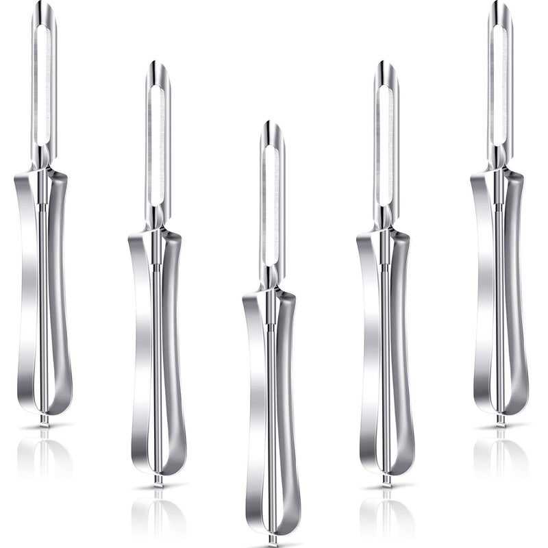Stainless Steel Peeler Kitchen Vegetable Peeler Fruit Vegetable Peeler Rotary Peeler for Home Kitchen Carrots Potatoes Peeling Tools(5 Pieces) 5 - BeesActive Australia
