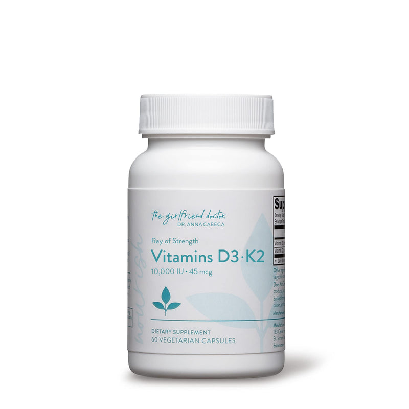 VIDAPURA Ray of Strength D3K2 by Dr. Anna Cabeca, Bone, 60 Softgels | High-Potency Vitamin D3 5000 IU & K2 (MK-7) Supplement – Bone, Immune & Heart Support