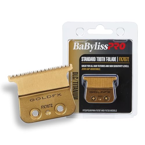 BaBylissPRO Replacement Blades, Standard and Fine-Tooth T-Blades for Outlining Hair Trimmers (FX787, FX799) and LoPROFX Trimmers (FX726, FX729) DLC Titanium Standard-Tooth