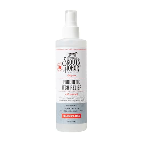 SKOUT'S HONOR Probiotic Itch Relief Spray for Dogs, 8 oz Pack of 1
