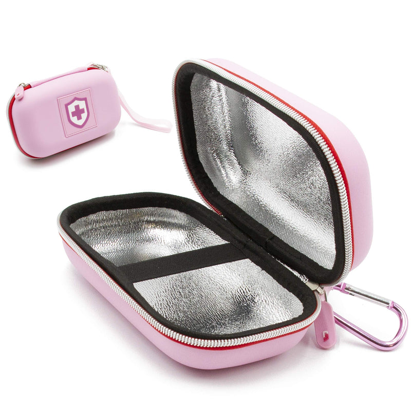 CASEMATIX Pink Compact Insulated Asthma Inhaler Travel Bag Case Compatible with Chamber Inhaler Spacer, Masks and More - Does Not Fit Spacers Longer Than 6.25 inches, Includes CASE ONLY - BeesActive Australia