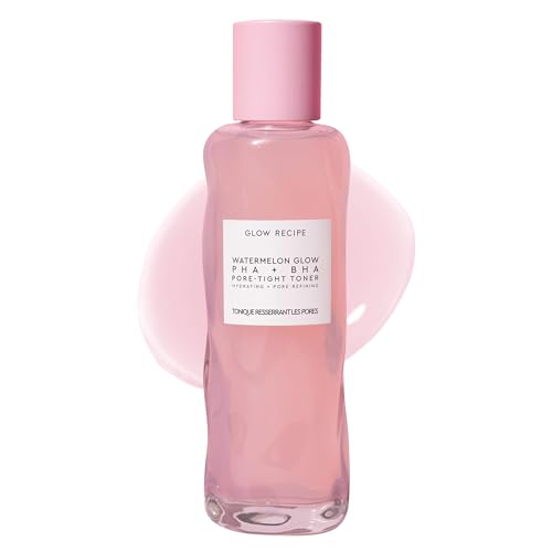 Glow Recipe PHA + BHA Face Toner, Korean Exfoliating Toner for Pores, Gentle Chemical Exfoliant + Hydrating Toner, Watermelon, Cactus Water + Glycerin (150ml) 5 Fl Oz (Pack of 1) Full Size