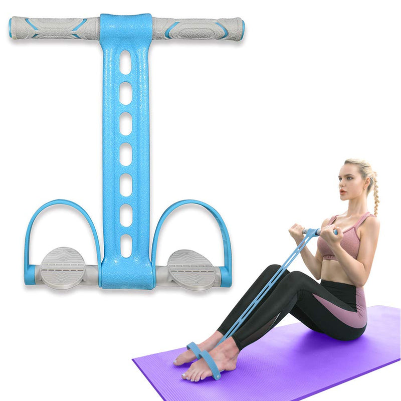 Pedal Resistance Bands with Handles Exercise Bands Multifunction Tension Rope Fitness for Working Out Arm Abs Legs Stretch Bands Blue - BeesActive Australia