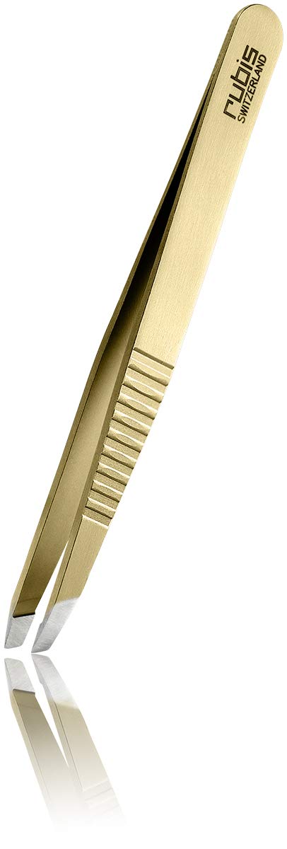 Rubis Tweezers Classic Progrip Gold - 1K103PGOLD,Rubis Switzerland Swiss Made World Renowned Precision - BeesActive Australia