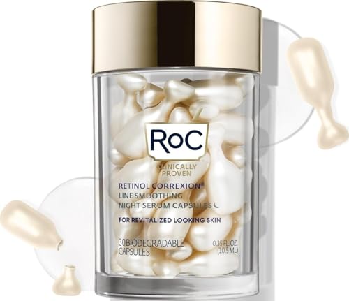 RoC Retinol Correxion Anti-Aging Wrinkle Night Serum Capsules, 30 count 1 Count