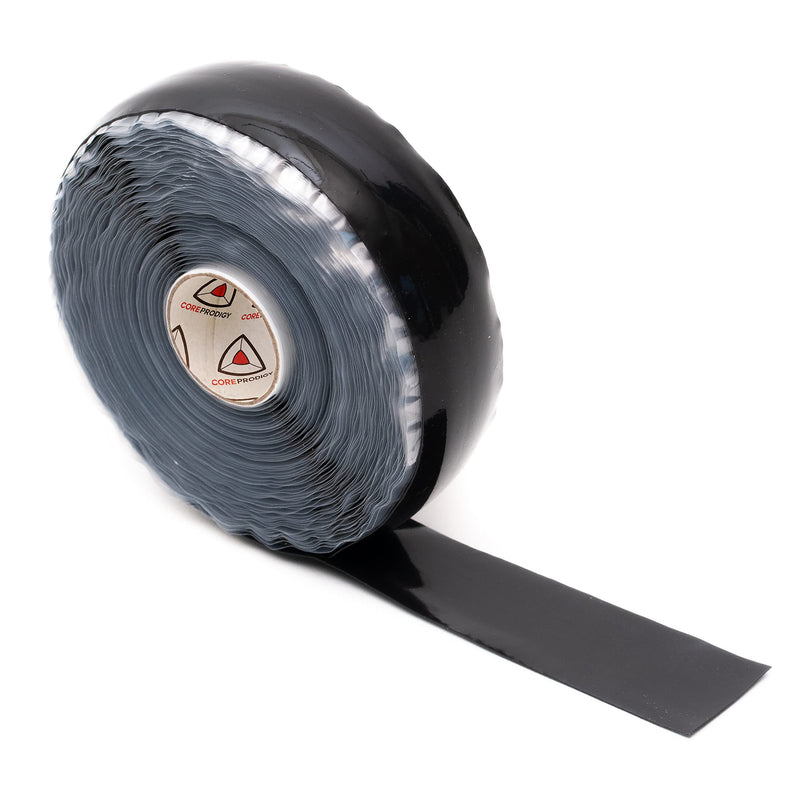 Core Prodigy Fusion Grip Tape - Silicone Rubber Wrap for Pull Up Bars, Barbells, Dumbbells, Sports and Gym Equipment, and Tools Black 36 Feet - BeesActive Australia