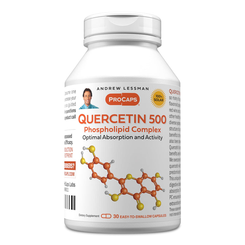ANDREW LESSMAN Quercetin 500mg - 30 Capsules - 500 mg Unique Quercetin Phospholipid Complex, Highly Absorbable Formula to Support Healthy Heart, Circulatory and Immune Function. No Additives. | Quercetin Phospholipid Complex with Vitamin C supports hea...