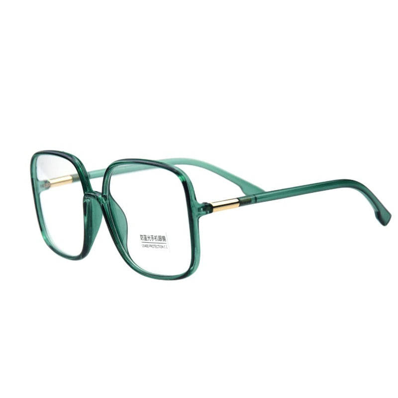 Shiratori Woman's New Retro Blue Light Blocking Glasses Big frame Nerd Eyeglasses Frame Anti Blue Ray Computer Game Glasses Green - BeesActive Australia
