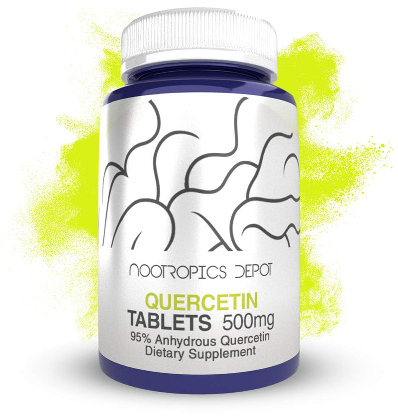 Nootropics Depot Quercetin Tablets | 500mg | 60 Count | 95% Anhydrous Quercetin 1 Count (Pack of 60)